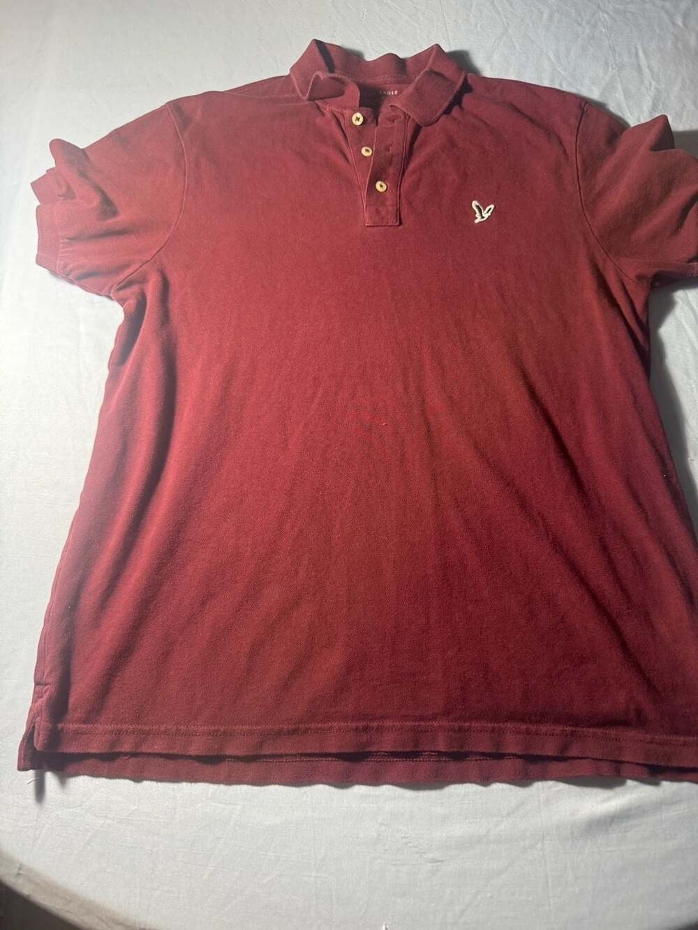 American Eagle Super Soft Standard Fit Burgundy Polo Shirt
